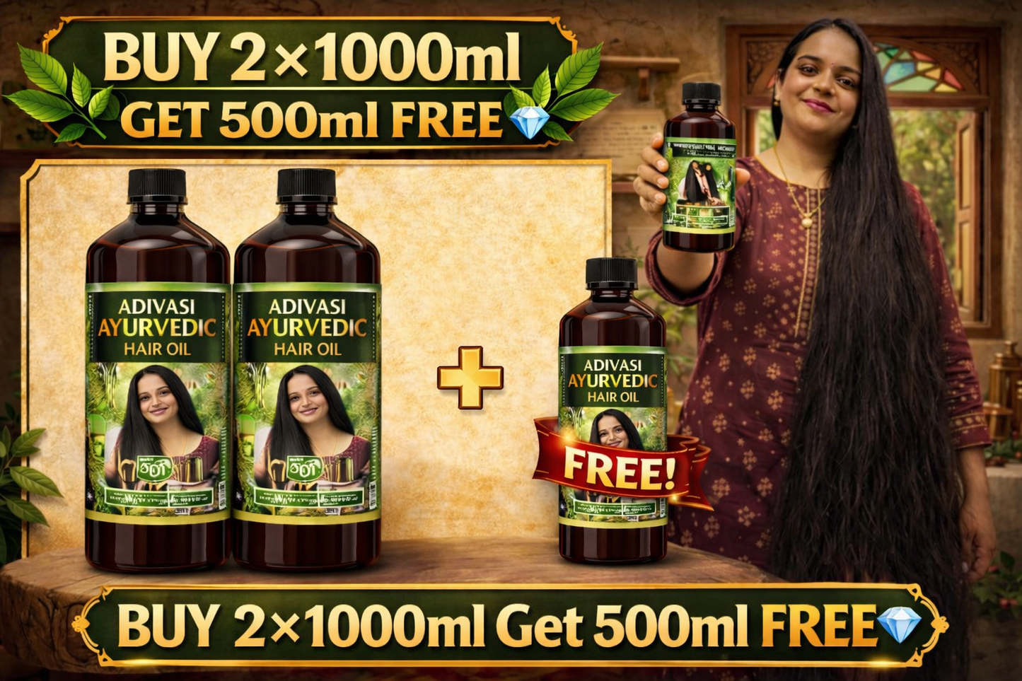 Adivasi Ayurvedic Herbal Hair Oil | Say Good Bye To All Hair Problems