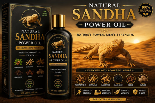 Natural Sandha Power Oil | Premium Ayurvedic Massage Oil for Men | 500ml