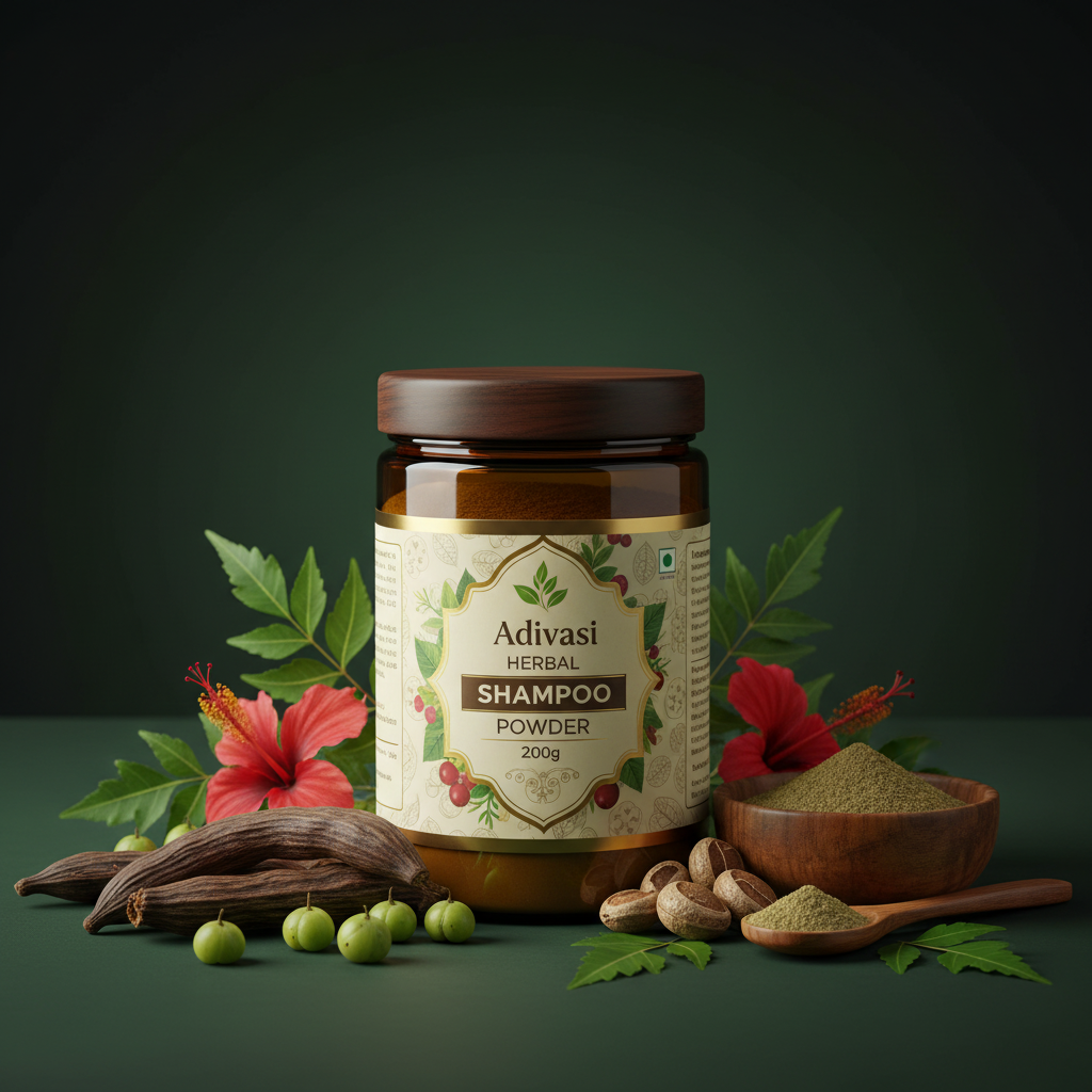 Adivasi Herbal Shampoo Powder - Product Shot